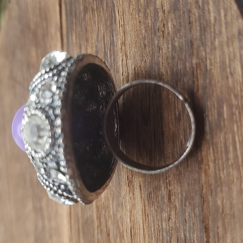 Purple Queen Cluster Statement Ring Adjustable R3… - image 3